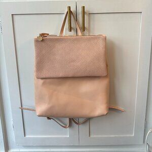 Clare V. Agnes Leather Backpack in Light Pink